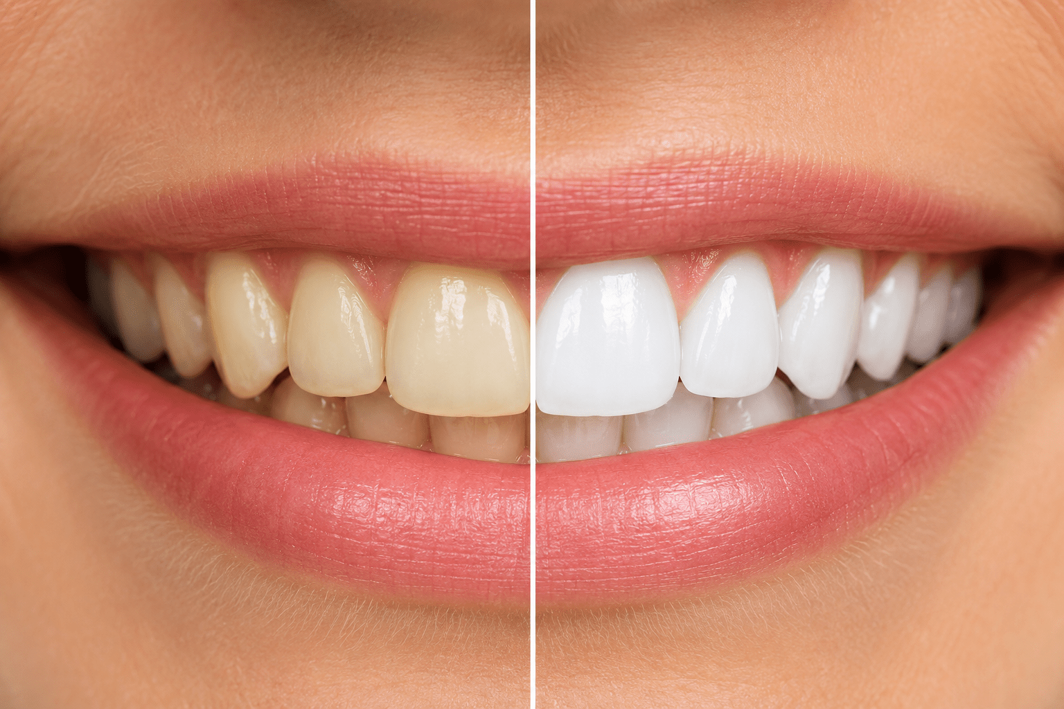 Before and after results of Teeth Whitening Treatment in Bachupally at Boppana Dental Care showing professional teeth whitening for a brighter smile.