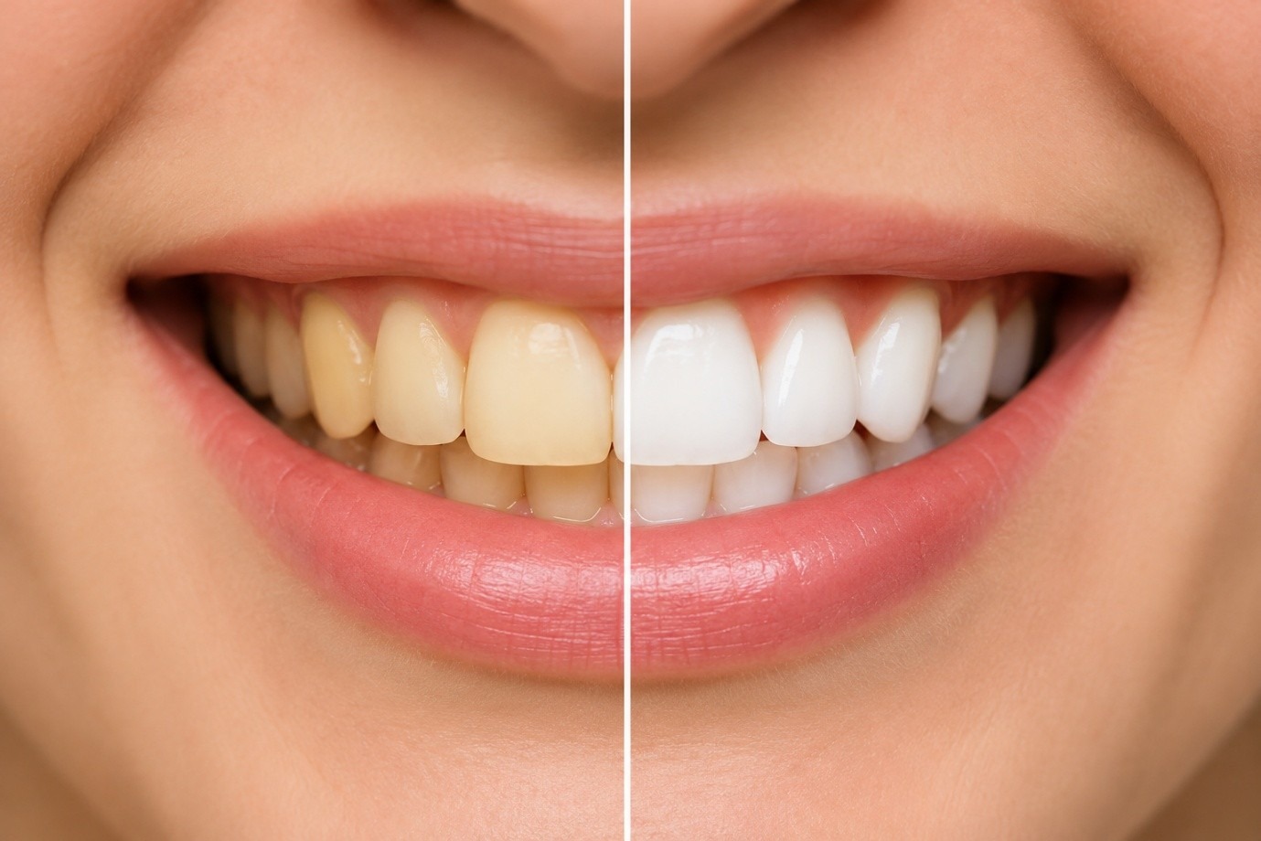 Causes of Yellow Teeth including coffee stains, smoking, poor oral hygiene, aging, and tooth discoloration