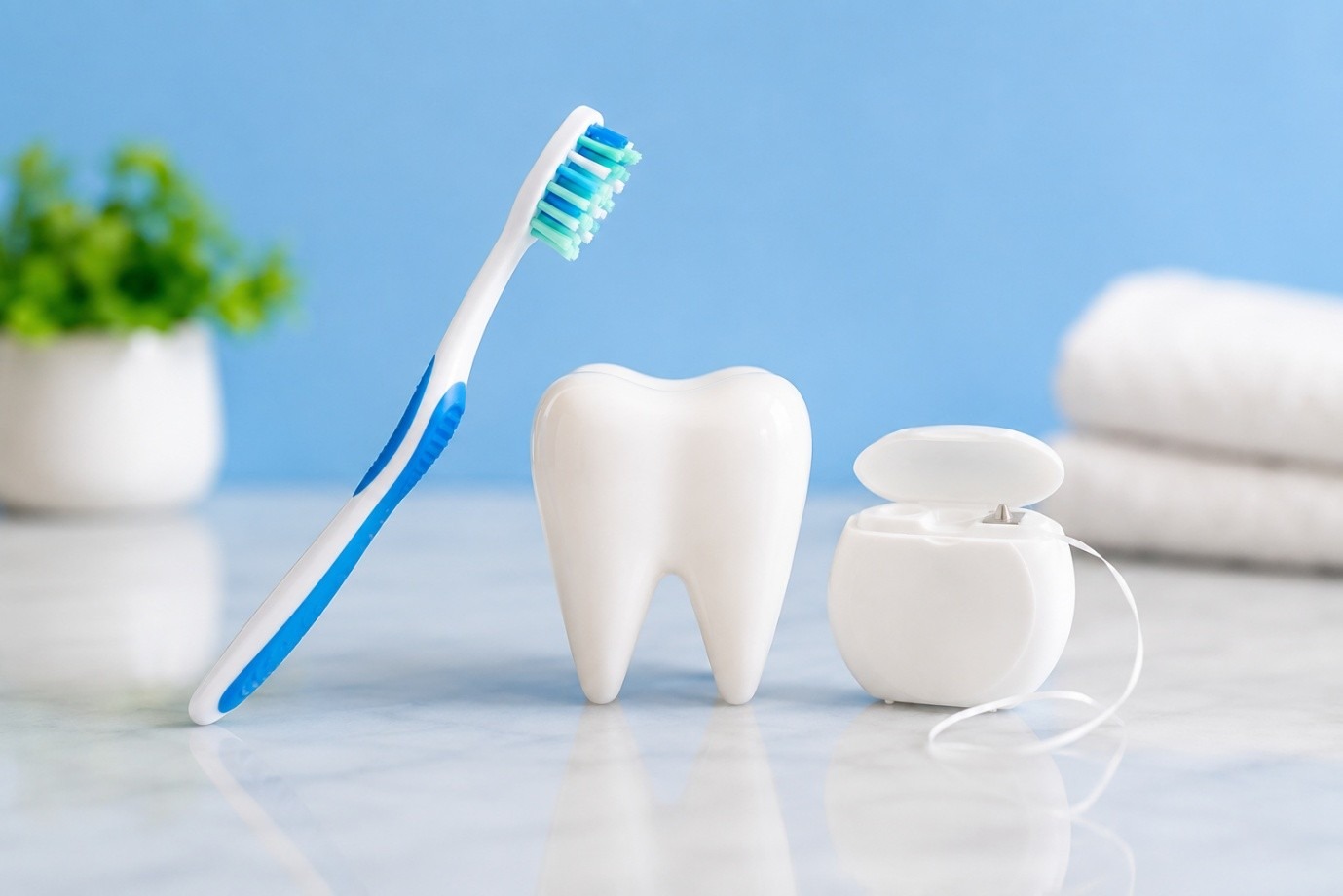 Patient cleaning teeth with braces during orthodontic treatment to maintain good oral hygiene